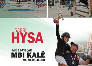 Sabri Hysa, një 13-vjeçar mbi kalë me Medalje Ari